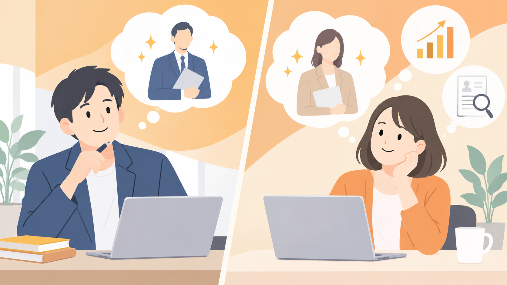 UZUZは自分に合うかを検討している人のイラスト