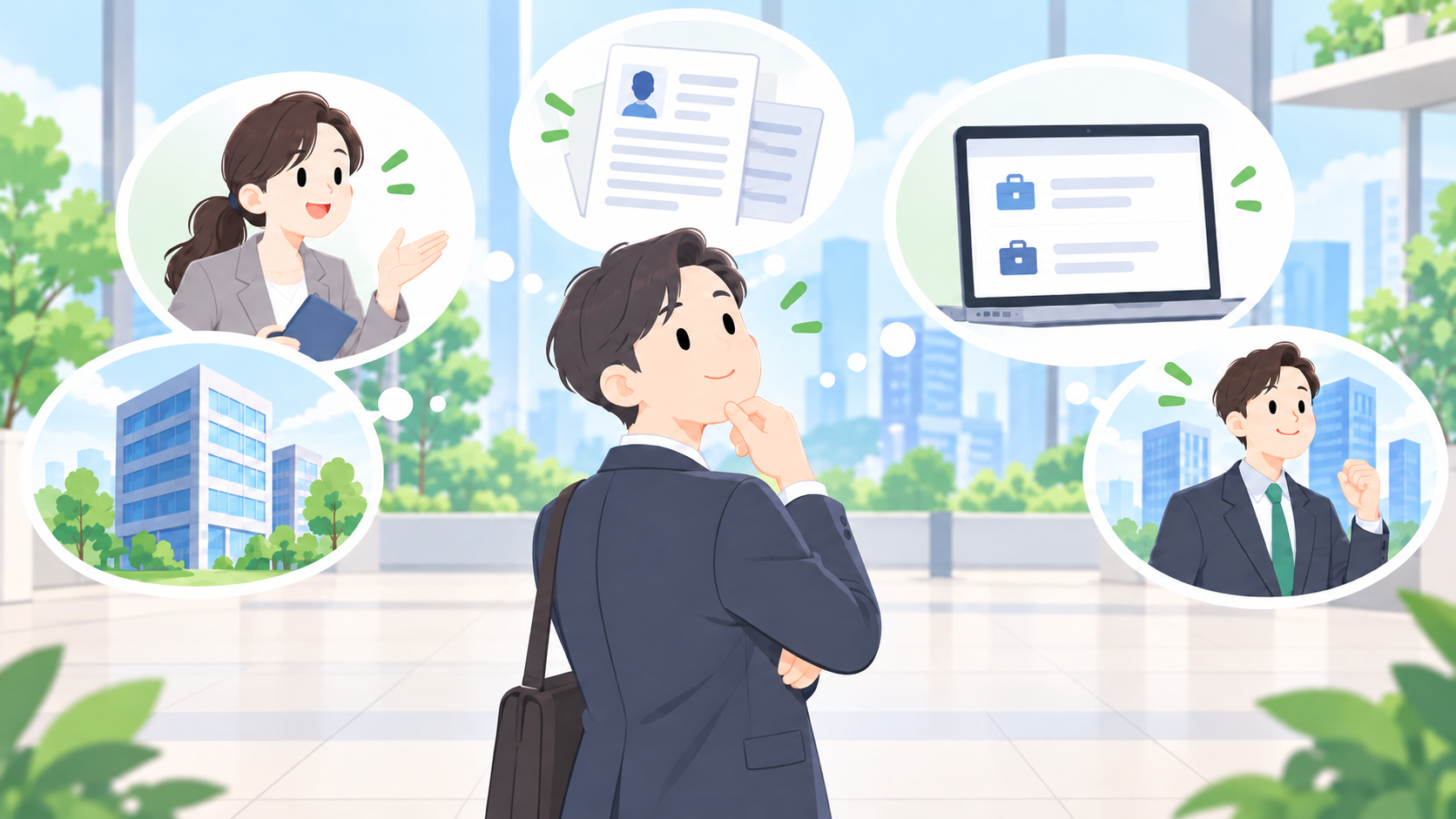 営業職の転職エージェントはどう選ぶかを迷う人のイラスト